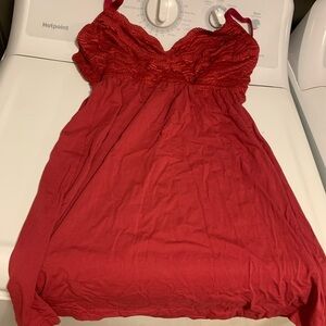 Cosabella Red Chemise with Ruched Bust and Empire Waist